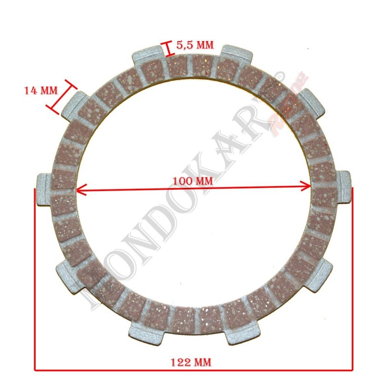 Disco frizione guarnito Mx125 Maxter MXO MXS MXS2, MONDOKART