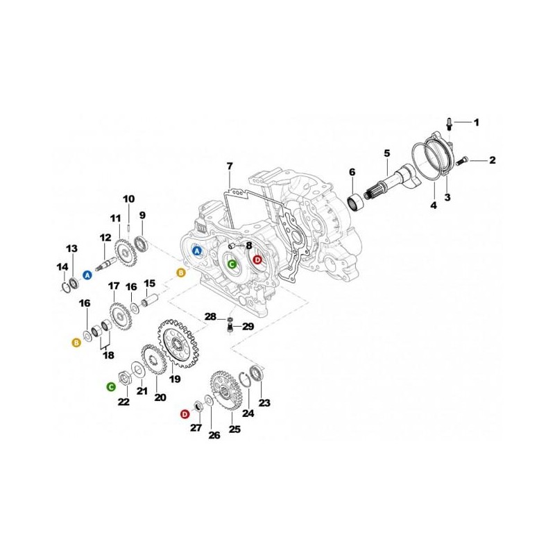 Ausgleichsgetriebe-Vorgelege MF1 MF2 TM KF OKJ, MONDOKART