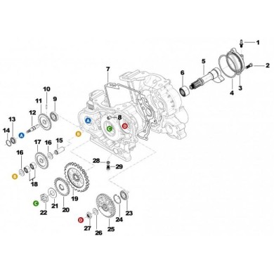 Engranaje contraeje Z34 MF1 MF2 TM KF OK OKJ, MONDOKART, kart