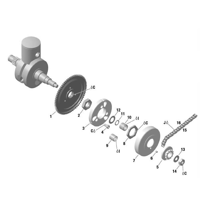 Sliding Bearing for sprocket Z11 Original Rotax, mondokart