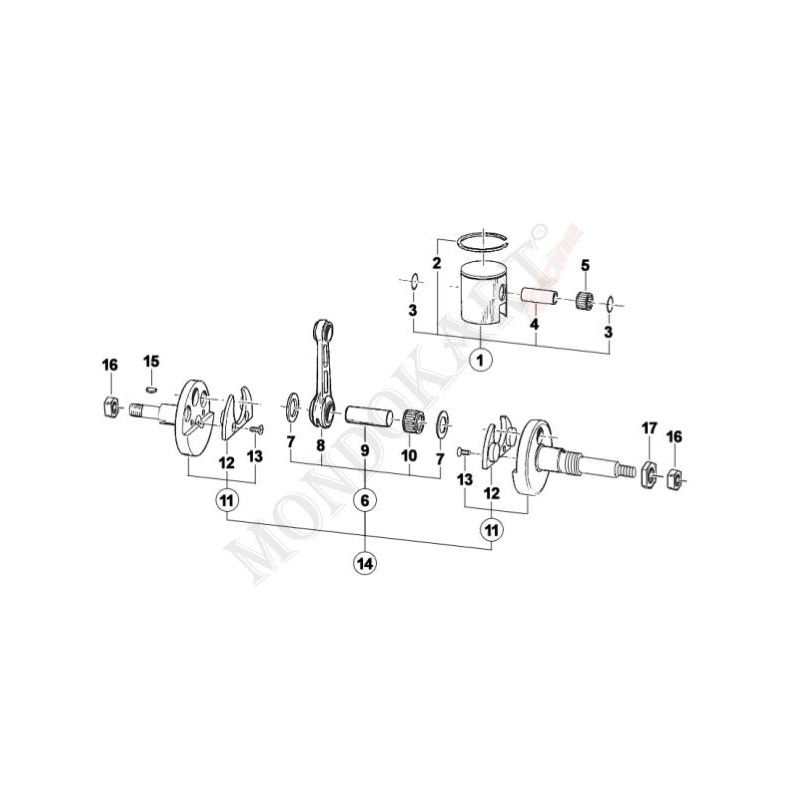 Gabbia biella 18mm per Mini / Baby TM 60cc 05/VO/20, MONDOKART