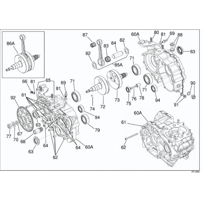 Biela completa Shifter 125cc 110mm X30 IAME, MONDOKART, kart