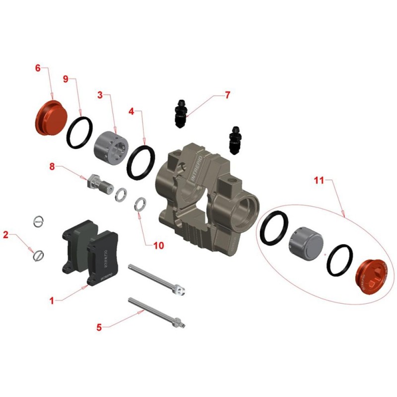 Pinza Freno Delantera R1K Intrepid KZ, MONDOKART, kart, go