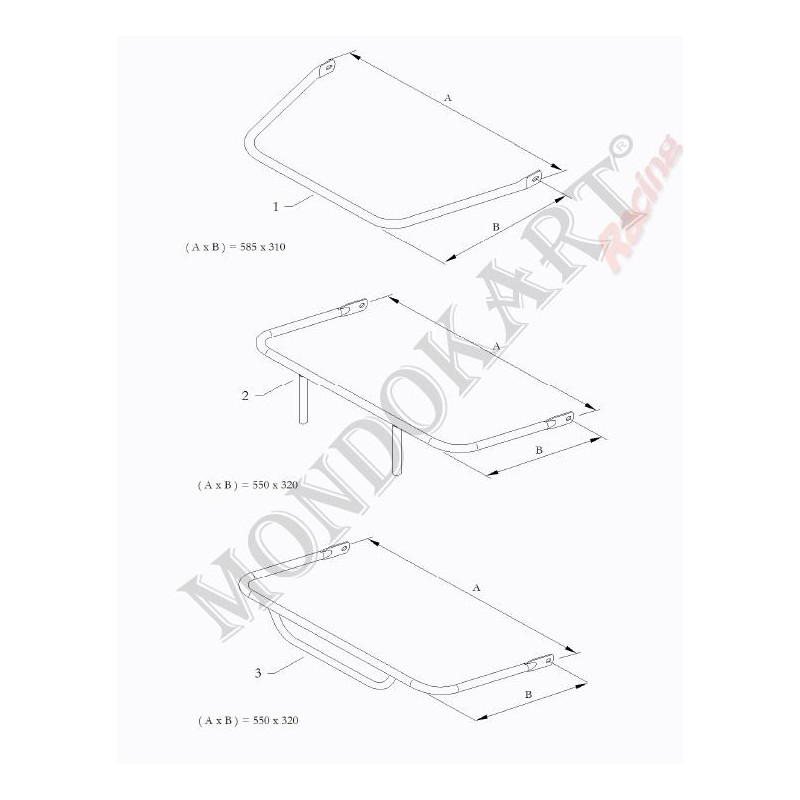 Paraurti anteriori D 550x340 KZ OK BirelArt CH20, MONDOKART
