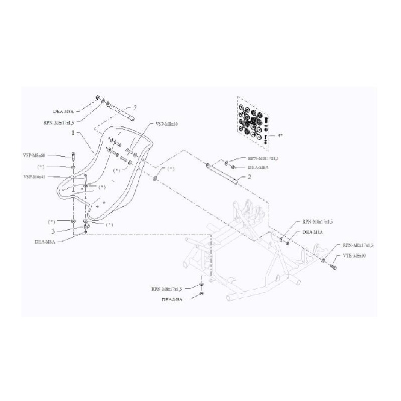 Soporte asiento redondo 280mm Freeline BirelArt, MONDOKART