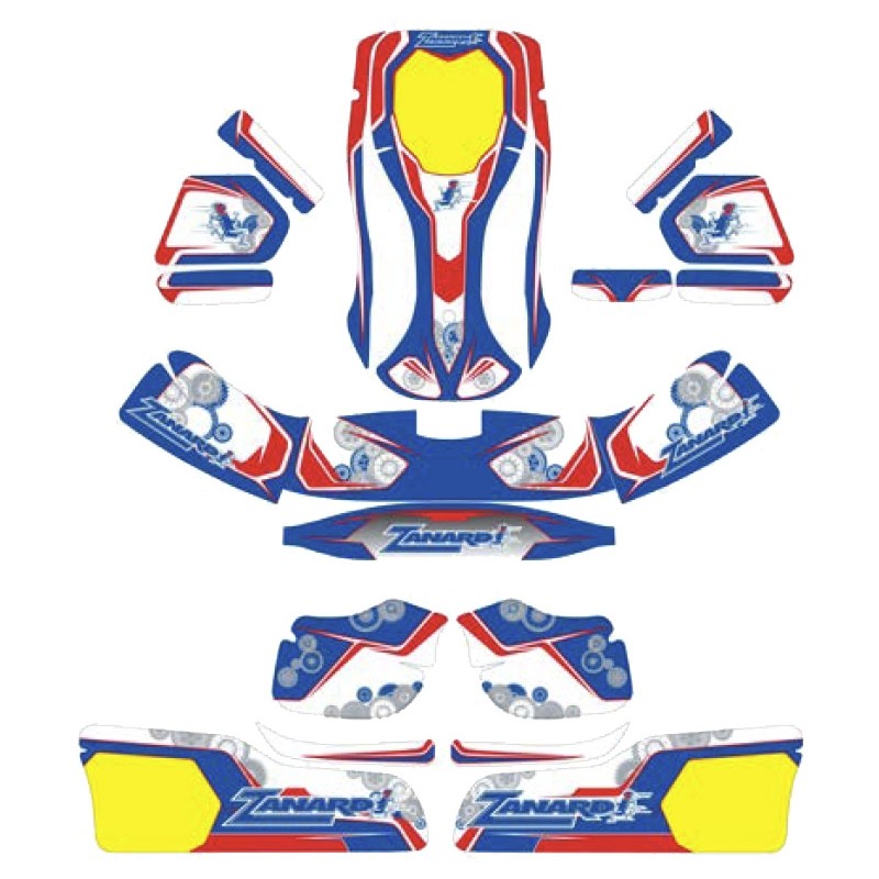 Kit adesivi carenature NA3 Zanardi (tipo CRG), MONDOKART, kart