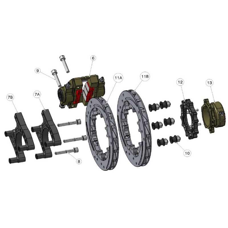 Kit Vis pour Disque Arriere (6PCS) IPK - Praga - Formula K -