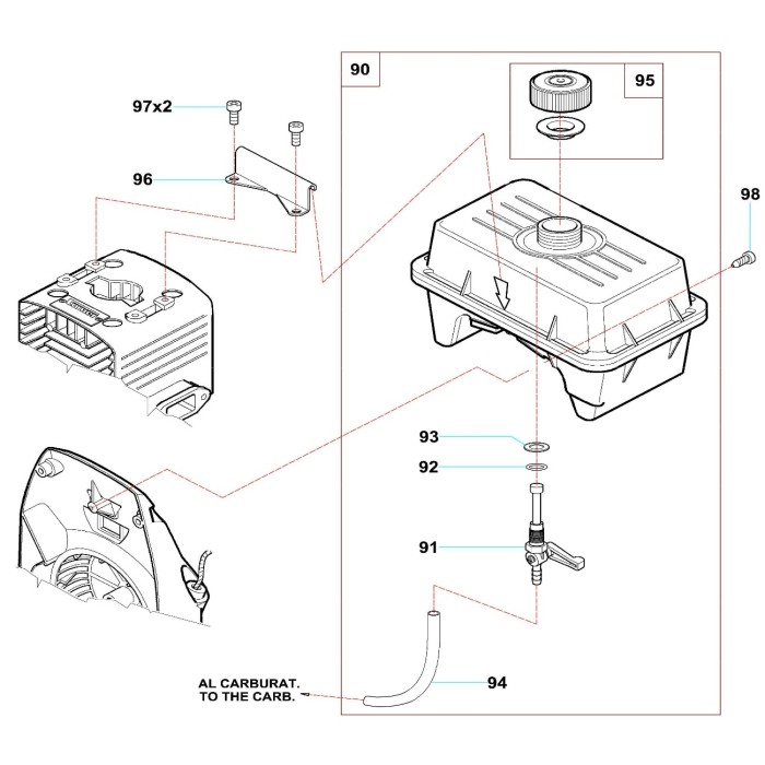 Deposito Combustible Comer C50, MONDOKART, kart, go kart
