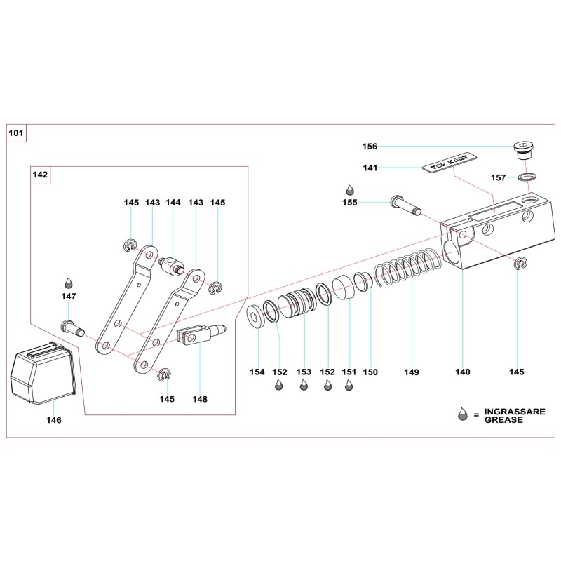 Cap Spring brake cylinder 60cc Mini Baby Topkart, mondokart