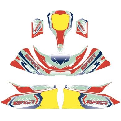 Kit adesivi Topkart Kid Kart Rosso/Blu Comer 50cc, MONDOKART