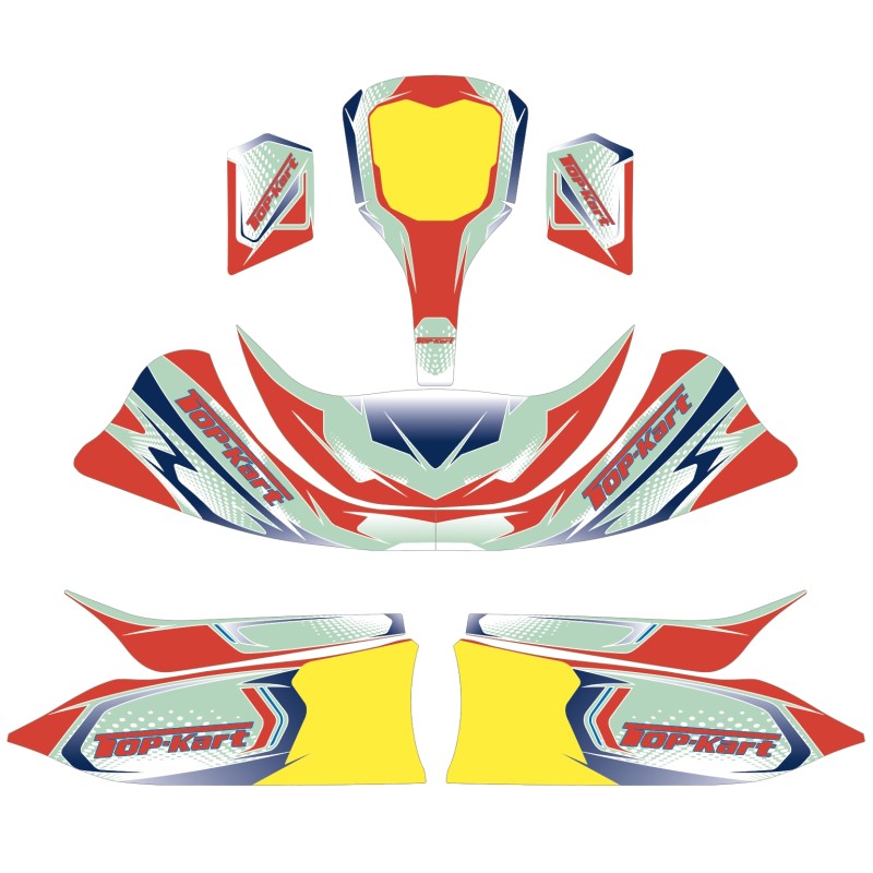 Kit Adhesivos Kid Kart Rojo/Azul Comer 50cc, MONDOKART, kart