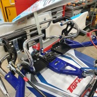 Paar Fußstütze TOPKART eloxiert mit Beschlag Pedale M8