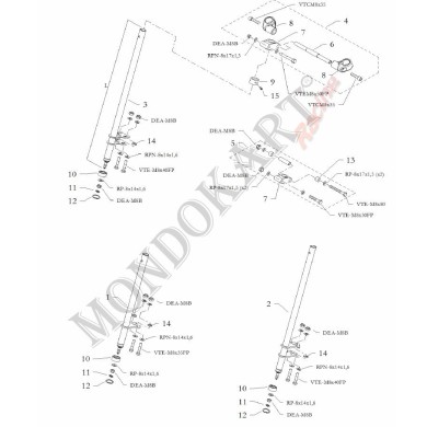 Piantone Sterzo Racing BirelArt KF KZ OK - 520mm, MONDOKART