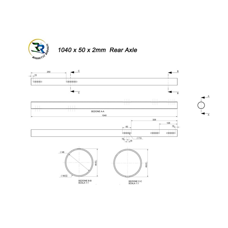 Assale 50 x 1040mm Righetti Ridolfi OK-KZ DURO (BIANCO)