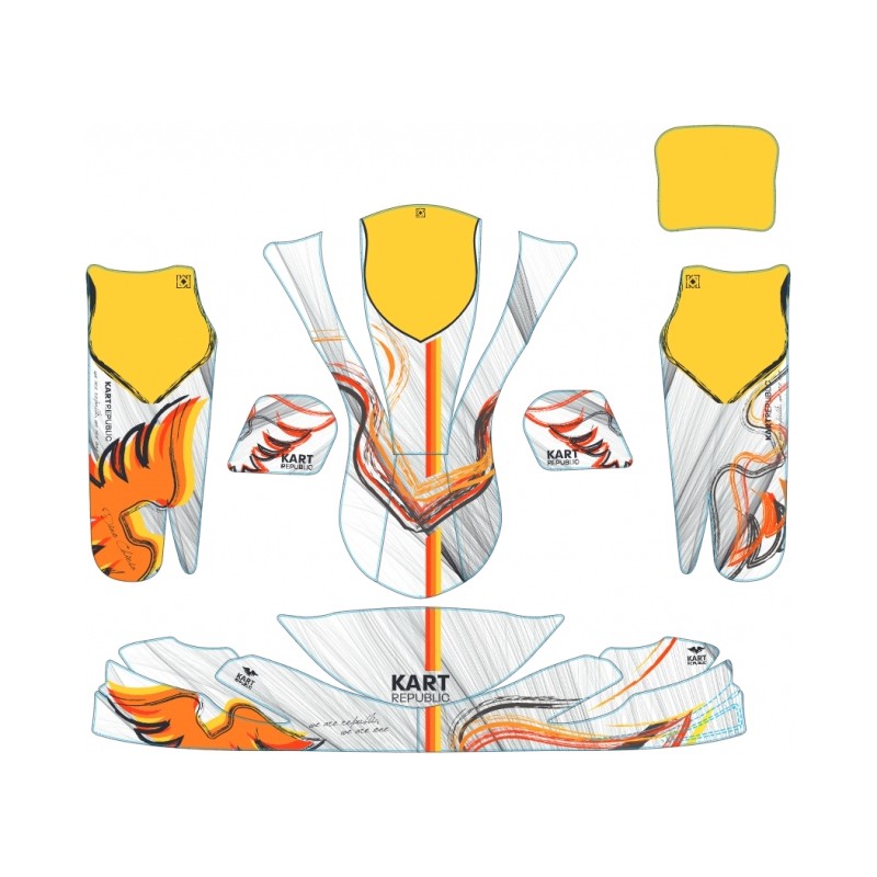 Kit Decò Carrosserie - OK OKJ KZ - Kart Republic GREY NEW!!