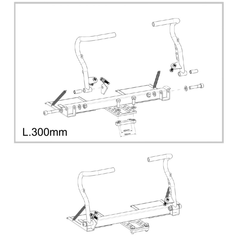 Kit Pedals Retracted -RR- MINI (300mm), mondokart, kart, kart