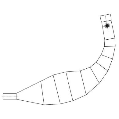 Exhaust muffler with curve IAME X30 SuperShifter 175cc