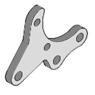 Platine de fixation gauche pour étrier de frein Top-Kart Kid