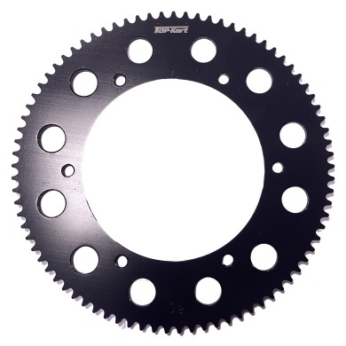 Corona Aluminio TOP-KART NEGRA - pitch 219 KF OK OKJ 60cc 100cc