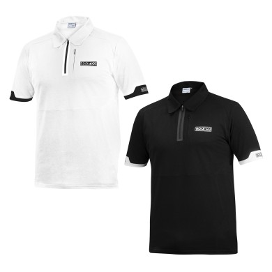 Polo Short-Sleeved Sparco ZIP, mondokart, kart, kart shop, kart