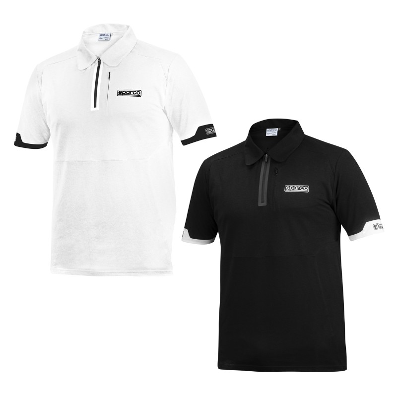Polo Short-Sleeved Sparco ZIP, mondokart, kart, kart shop, kart
