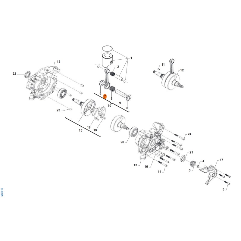 Connecting rod 104 BARE - Original TM OKJ - POLISHED version