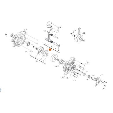 COMPLETE connecting rod 104 - Original TM OKJ - POLISHED version