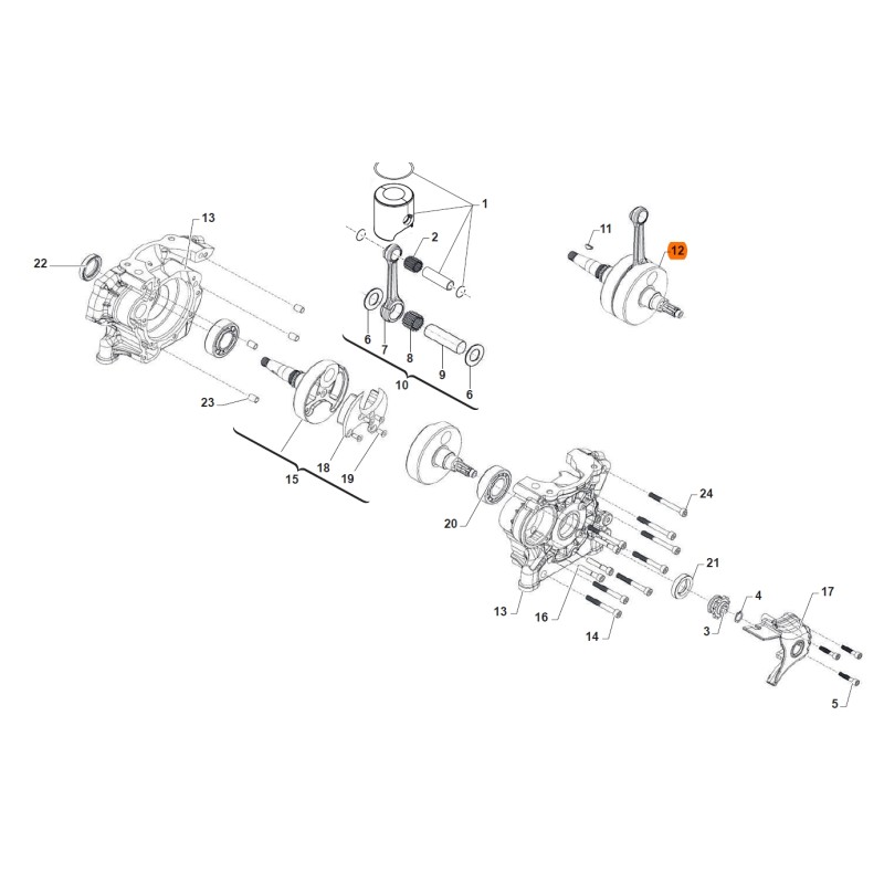 Albero Motore completo TM OKN (S3), MONDOKART, kart, go kart