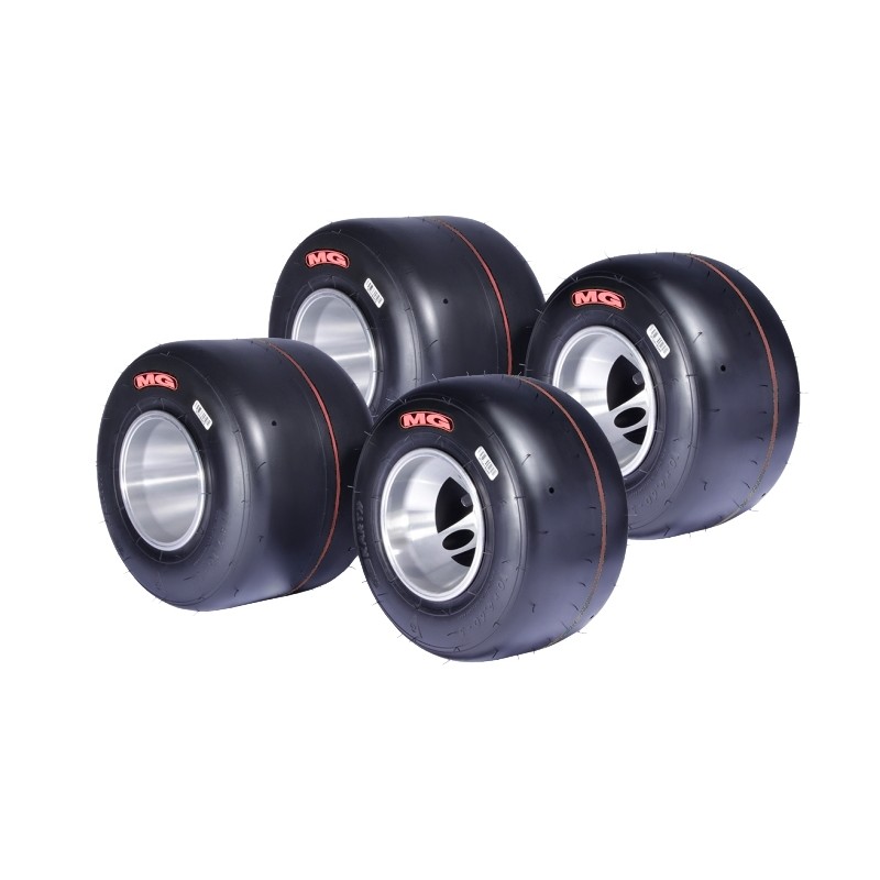 Pneus Set MG - SH - OK OKJ KZ - Rouge, MONDOKART, kart, go