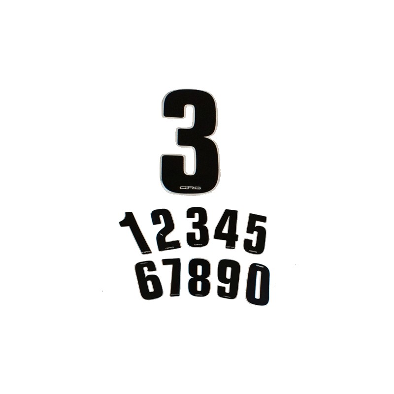 Silvered racing CRG Numbers