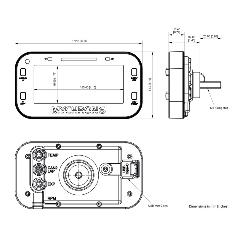 MyChron 6 - STD - AIM - GPS Laptimer - Mit ABGASSONDE