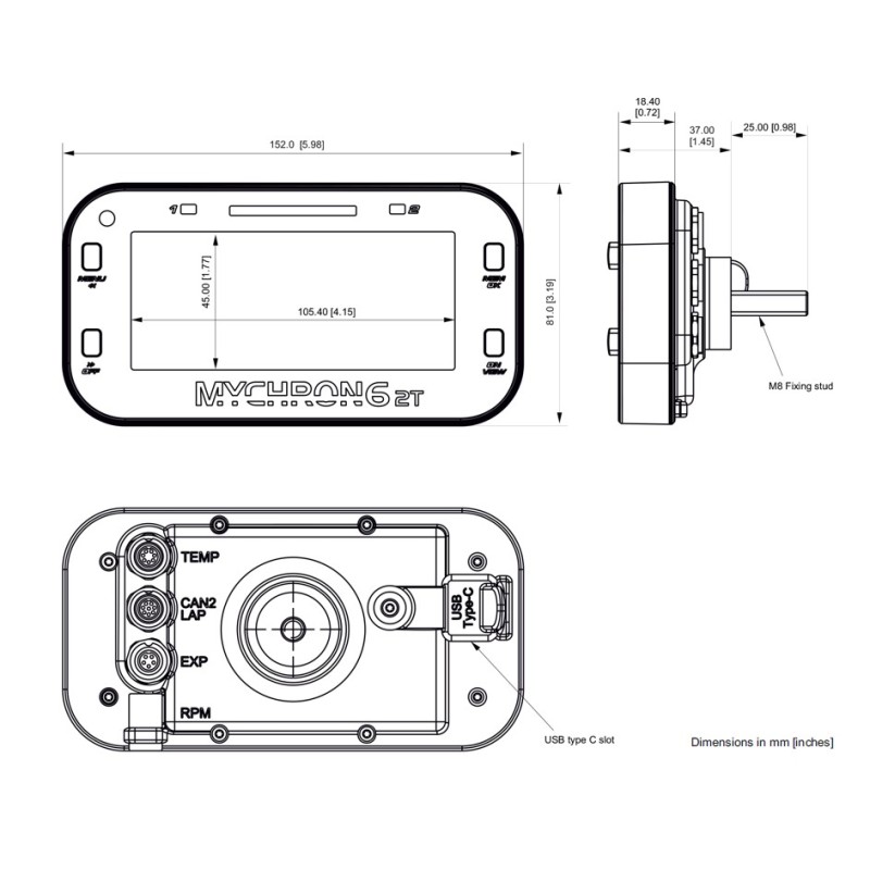 MyChron 6 - 2T - AIM - GPS Laptimer - With WATER Probe