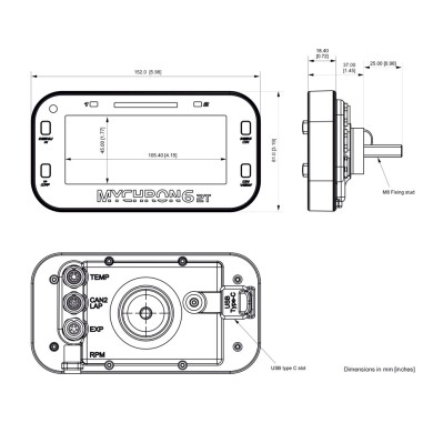 MyChron 6 - 2T - AIM - GPS Laptimer - Con Sonda AGUA + GAS