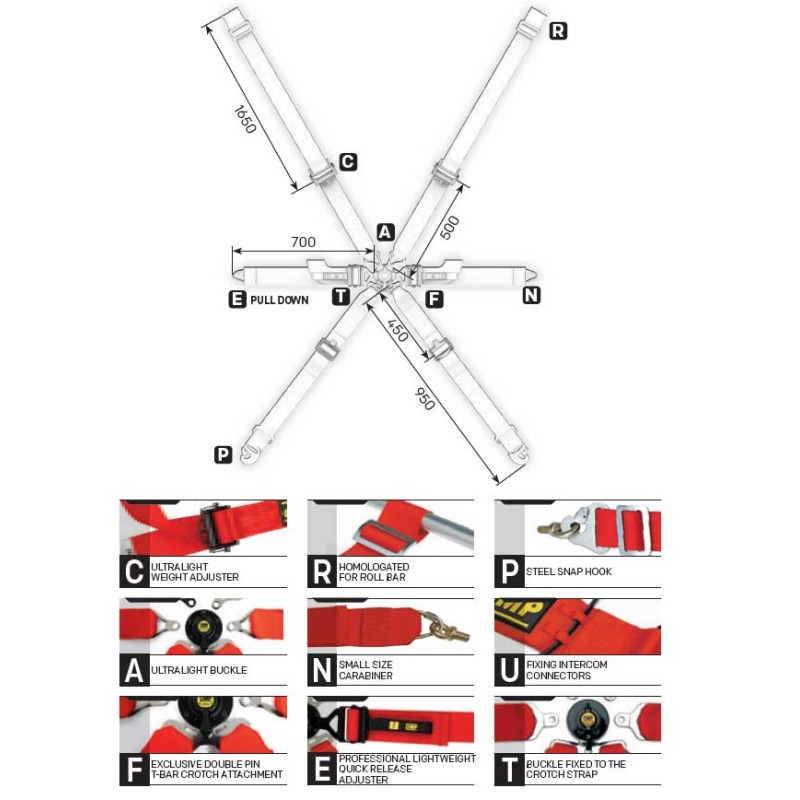 Cinture di Sicurezza OMP ONE 2 VERSA - ENDURANCE