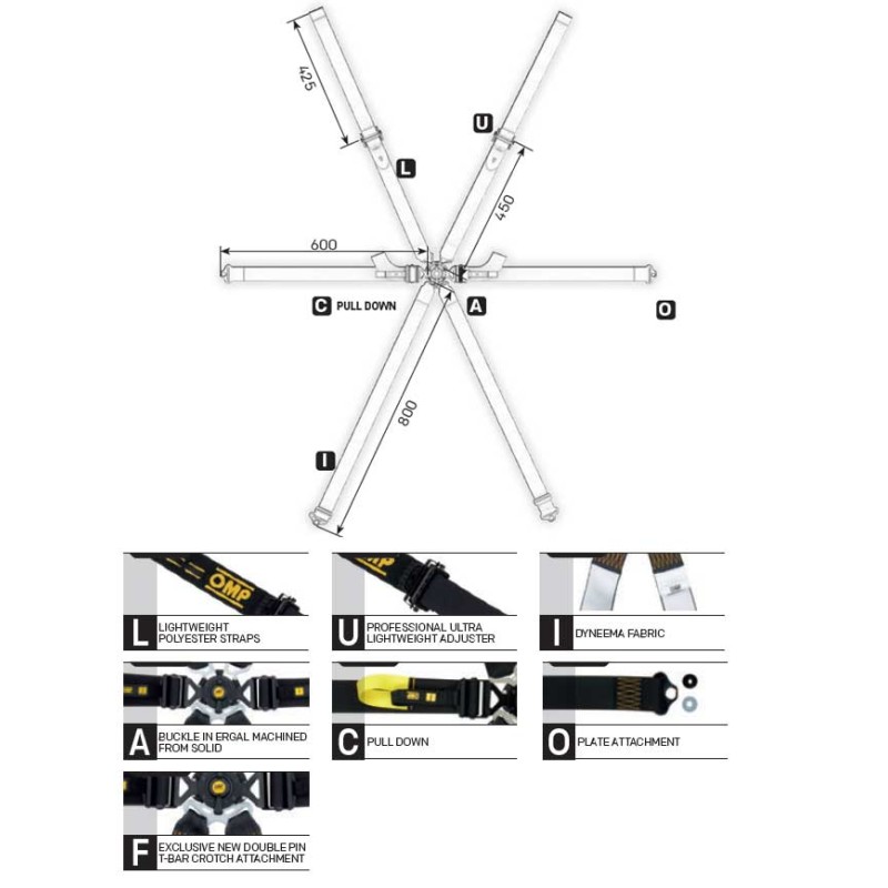 Seat Belts OMP ONE 2" - ENDURANCE, mondokart, kart, kart store