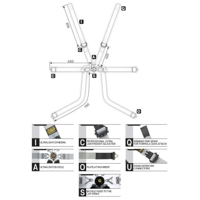 Cinture di Sicurezza OMP ONE - D2" - FORMULA, MONDOKART, kart