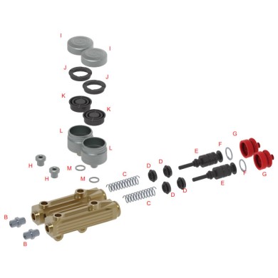 Pump's short dusty rubber cap BS5-6-7 RED BS5 - BS6 - BS7 - BWD - BWZ OTK TonyKart