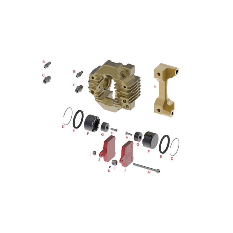 Or Seal rear brake caliper for SA2 BS6 BSD BWD OTK TonyKart