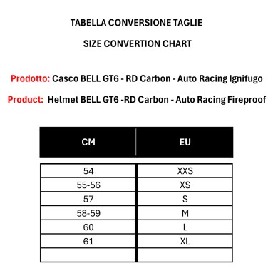 Casco BELL GT6 - RD Carbon - Auto Car Racing, MONDOKART, kart