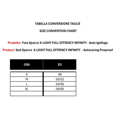 Tuta Sparco X-LIGHT FULL EFFICIENCY INFINITY - Auto Ignifuga