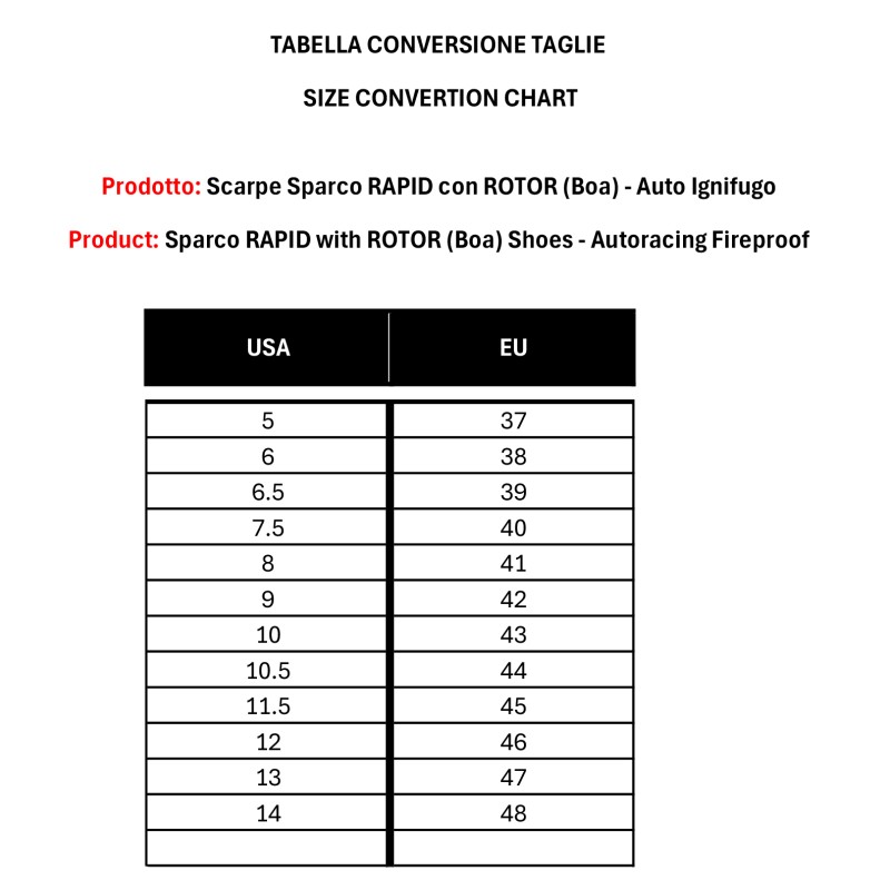 Botas Auto Sparco RAPID con ROTOR (Boa) Incombustible