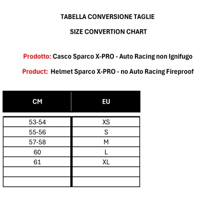 Rennencar Helm Sparco X-PRO – ECE 22.