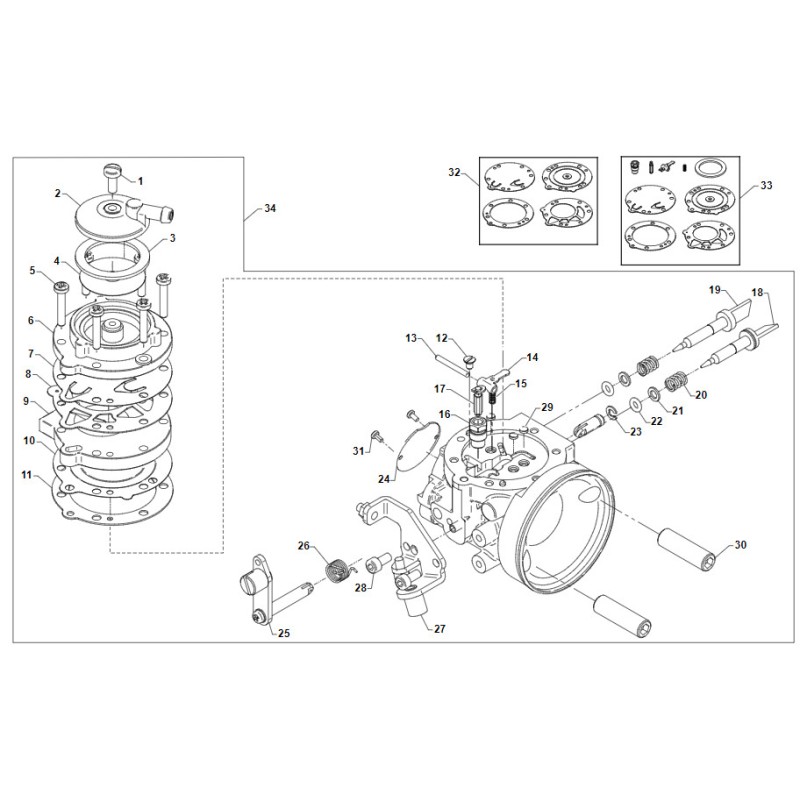 Carburatore TM N1 D.24 OK-N (OKN) Silver