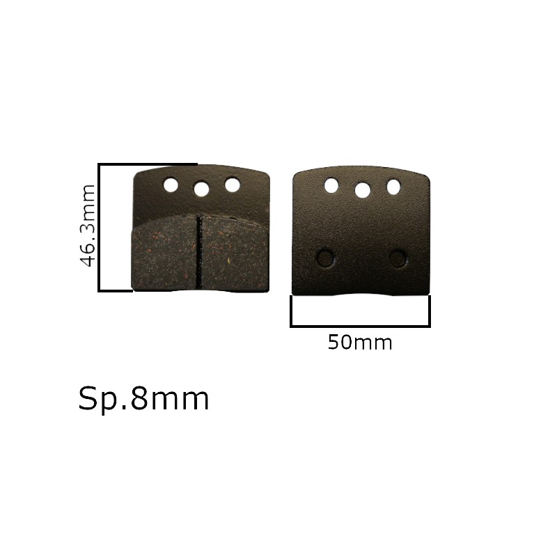Front Brake Pad Birel 50x8 Black KZ S15 EVO COMPATIBLE