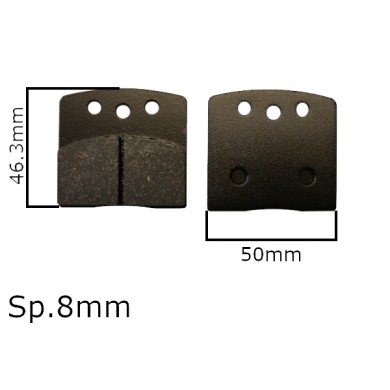 Front Brake Pad BirelArt 50x8 Black KZ EVO - ORIGINAL
