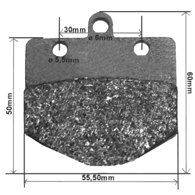 Plaquette Frein arrière 56x55 compatible BirelArt