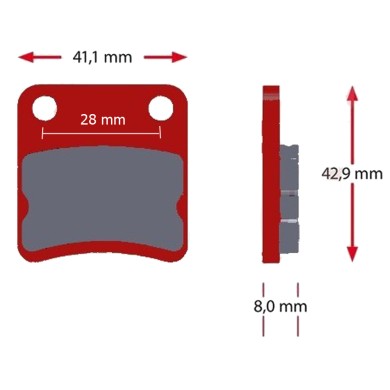 Pastilla Freno Delantero Parolin Energy Kart Republic (Compatible)