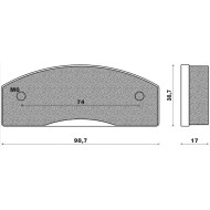 Plaquette Frein Arrière POSTERIEUR Top-Kart (ancien type)