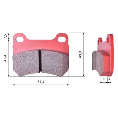 PCR rear disc brake pad KZ