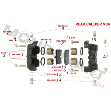 Kit Revisione Pinza ANTERIORE - V05 V04 V08 V09 V11 V13 CRG